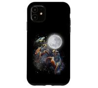 Three Sea Turtles Moon Howling At Moon Funny Parody Meme Carcasa para iPhone 11
