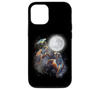 Three Sea Turtles Moon Howling At Moon Funny Parody Meme Carcasa para iPhone 12/12 Pro