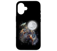 Three Sea Turtles Moon Howling At Moon Funny Parody Meme Carcasa para iPhone 16