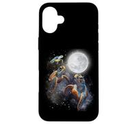 Three Sea Turtles Moon Howling At Moon Funny Parody Meme Carcasa para iPhone 16 Plus