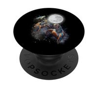 Three Sea Turtles Moon Howling At Moon Funny Parody Meme PopSockets PopGrip Adhesivo