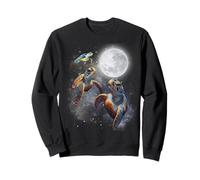 Three Sea Turtles Moon Howling At Moon Funny Parody Meme Sudadera