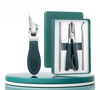 Three Sets of Eagle Beak Beveled Nail Clippers, Super Sharp Slanted Ingrown Toenails Clipper, Household Large Opening Anti-Splash Nail Clippers Set for Thick Nails, Seniors (Green)