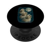 Three Shih Tzu Howling At The Moon 3 Shih Tzu Moon PopSockets PopGrip Adhesivo