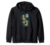 Three Shih Tzu Howling At The Moon 3 Shih Tzu Moon Sudadera con Capucha