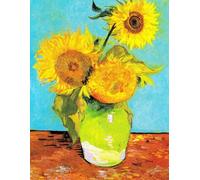 Three Sunflowers in a Vase - Vincent van Gogh - Notebook: 120 Lined Pages, College Ruled, 8.5"x 11" Journal Diary Notepad