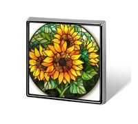 Three Sunflowers in Full Bloom - Broches y alfileres unisex cuadrados ligeros para solapa, joyería para ropa, chal y sombrero