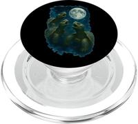 Three Tortoises Howling At The Moon 3 Turtle Moon PopSockets PopGrip para MagSafe