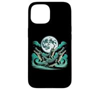 Three Weirdcore Crocodiles Moon Funny 3 Alligator Dead Moon Carcasa para iPhone 15