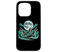 Three Weirdcore Crocodiles Moon Funny 3 Alligator Dead Moon Carcasa para iPhone 15 Pro