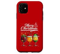 Three Wine Glasses Merry Christmas Reindeer Santa Elf Xmas Carcasa para iPhone 11