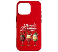 Three Wine Glasses Merry Christmas Reindeer Santa Elf Xmas Carcasa para iPhone 16 Pro