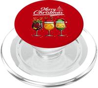 Three Wine Glasses Merry Christmas Reindeer Santa Elf Xmas PopSockets PopGrip para MagSafe