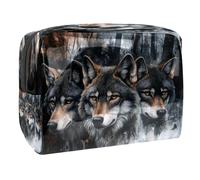 Three Wolf - Neceser para mujer, neceser de viaje, de PVC, organizador de maquillaje con cremallera, multicolor, 18.5x7.5x13cm/7.3x3x5.1in, Neceser