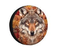 Three Wolves Are In The Maple Leaf - Cubierta de neumático de repuesto, impermeable, a prueba de polvo, ajuste universal para remolque, caravana, SUV, camión, caravana de 15 pulgadas