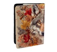 Three Wolves are in The Maple Leaf - Soporte para pasaporte con estampado de hojas de arce, organizador de viaje de piel sintética para hombres y mujeres, 6.5 pulgadas