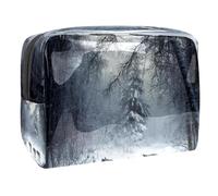 Three Wolves - Neceser de viaje para mujer, bolsa de maquillaje grande de PVC con cremallera, multicolor, 18.5x7.5x13cm/7.3x3x5.1in, Neceser