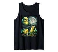 Three Yellow Chick Howling At The Moon Funny Meme Camiseta sin Mangas