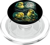 Three Yellow Chick Howling At The Moon Funny Meme PopSockets PopGrip para MagSafe