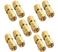 ThreeH Adaptador SMA macho a SMA macho, paquete de 10 conectores coaxiales | Pure Brass, para dron FPV, antena, WiFi, dispositivo LAN inalámbrico, amplificador de señal, equipo de radio
