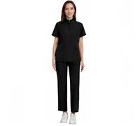 ThreeH Conjunto de Ropa quirúrgica Unisex Túnica sin Mangas con Cuello Redondo y Pantalones con cordón Uniforme médico de enfermería Tejido Transpirable y elástico