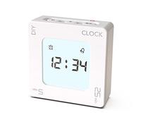 ThreeH Digital Temporizador Giratorio con Reloj 5, 25 Minutos Preajuste Temporizador Cuenta Atrás Reloj Despertador Multifunción Herramienta Gestión del Tiempo para Clase Reunión Blanco