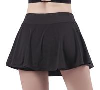 ThreeH Falda Yoga Mujer Color Sólido Cintura Alta Casual Tenis Falda con Incorporado en Shorts para Correr y Ejercicio de Baile