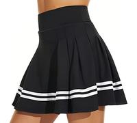 ThreeH Faldas Plisadas Tenis Golf Mujer Pantalones Cortos incorporados Ejercicio Atlético Activo Deportes Workout Wear Skorts con 2 Bolsillos Negro