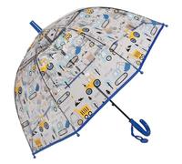 ThreeH Paraguas Transparente para Niños Paraguas Transparente Apertura Automática con un Fácil Agarre Seguridad Cúpula para Caminar Paraguas Burbujas 8 Varillas de Fibra Azul Oscuro