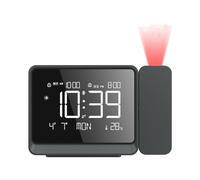 ThreeH Radio Despertador Digital con Proyector Puerto USB para Cargar Dispositivos Sincronización Automática Bluetooth Reloj de Pared con Volumen Ajustable para Dormitorios y Techos