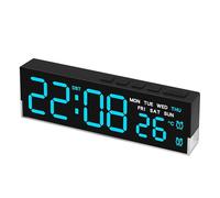 ThreeH Reloj de escritorio LED con hora, fecha, temperatura y semana, luz nocturna, interruptor ℃/℉, perfecto para dormitorio, sala de estar, guardería