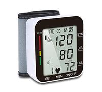 ThreeH Tensiómetro de Muñeca con Manguito Ajustable Indicador de latidos Irregulares Monitor Presión Arterial 99x2 juegos Memoria para uso Doméstico Negro