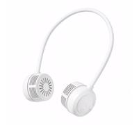 ThreeH Ventilador de cuello personal en bolsillo, rotación de 360°, control de velocidad de 3 niveles, ligero y portátil, para actividades en interiores y exteriores, color blanco