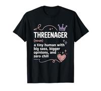 Threenager Definition - Tercer cumpleaños Divertido para niños pequeños Camiseta