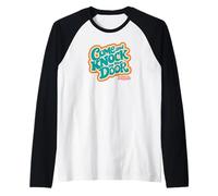 Three's Company Come and Knock On Our Door Retro Typography Camiseta Manga Raglan