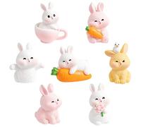 ThrenodyToy Figura Conejito Resina,Figuras de Conejito,Figuras de Conejito para Pascua Paisaje Decoración Cumpleaños Regalo,Adornos de Resina para Jardín y Hogar Decoración,10pcs