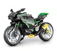 ThrenodyToy Ladrillos Para Motocicletas,Motocicletas De Bloques De Sujeción Técnica Supermoto, Regalos Para Adultos y Niños, Decoraciones Para La Oficina, DIY 14+ (green)
