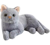 ThrenodyToy Peluche de Gato Realista - Muñeco Suave y Tierno de Simulación - Juguete para Niños y Coleccionistas - Regalo Ideal para Decoración del Hogar u Oficina (Gray)