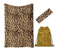 ThrenodyToy Toalla Impresión de Leopardo, Toallas de Playa Leopardo, Toallas de Playa Estampado Animal 160 * 80CM, Cinturón de Pelo & Bolsa Regalos de Cumpleaños para Niñas (A)