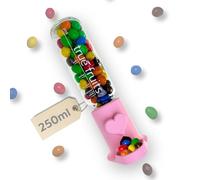 thrid Dispensador de caramelos para botellas True Fruits de 750 ml, tapa y adaptador, dispensador de goma de mascar retro, para 250 ml, color rosa