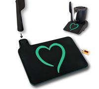 thrid Vorwerk - Protector de pantalla para Thermomix TM7 con soporte para espátula, accesorio para Thermomix TM7 Bimby, placa de protección antiarañazos, color negro con corazón