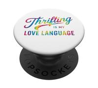 Thrifting es mi lenguaje de Amor prosperando PopSockets PopGrip Adhesivo