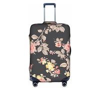 Thril Funda elástica para maleta de carrito, diseño de flores vintage, tamaño mediano, White, L