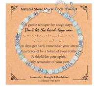 Thrist Pulseras con código morse, regalos para mujer, no dejes que los días duros ganen, pulseras inspiradoras de joyería para su novia, mejor amiga, esposa, graduación, día de San Valentín