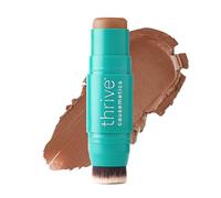 Thrive Causemetics Triple Threat - Palo de color - Crema bronceadora y contorno con vitamina E - Aceite de onagra - Maquillaje facial resistente al agua y a las manchas - Tinte neutro
