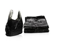 Thrive-Marketplace Premier - Bolsas de transporte para camisetas negras - Bolsas de agradecimiento sin imprimir para comestibles, tiendas de conveniencia, restaurantes para llevar y llevar a cabo,