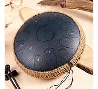 Thrivinger Tambor de lengua de acero, tambor de tanque de chakra de 13 pulgadas, 15 notas, instrumento de percusión, tambor de mano con llave en C con bolsa, para educación musical, concierto,