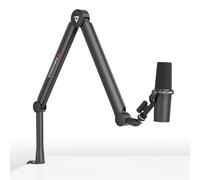 THRONMAX Twin-S8 Brazo de micrófono, Soporte de micrófono de tijera ajustable 360° con cable metálico robusto integrado para Blue Yeti, Elgato, Brazo boom Universal 1/4"，3/8" a 5/8" (Negro)