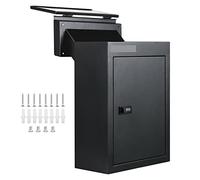 Through-the-Wall Mailbox Letter Drop Box Rainproof W/Adjustable Chute Deposit & Code Lock For Home/Office Black Alta Eficiencia