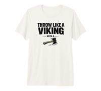 Throw Like a Viking de papá lanzando Hacha de leñador Camiseta Premium
